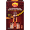 Verka Copper Hammered Bottles & Glass Set